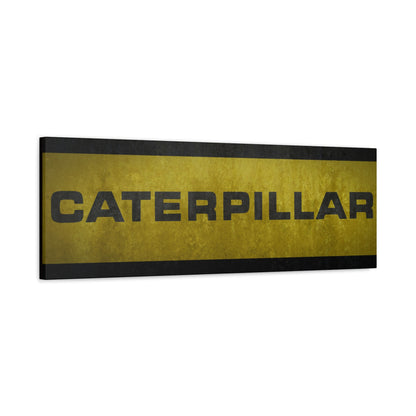 Caterpillar Distressed Text | Stretched Canvas (Unframed)