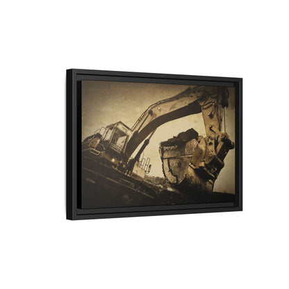 Reaching for Rocks Excavator  | Photo Art on Framed Canvas
