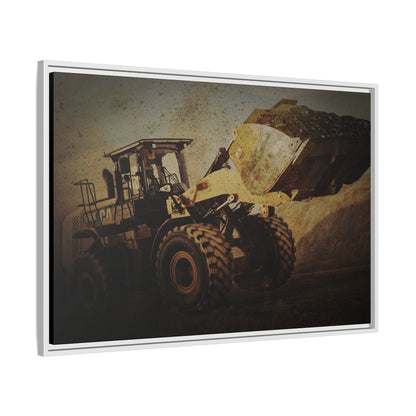 960K Dramatic Loader Action | Framed Wall Art on Stretched Canvas