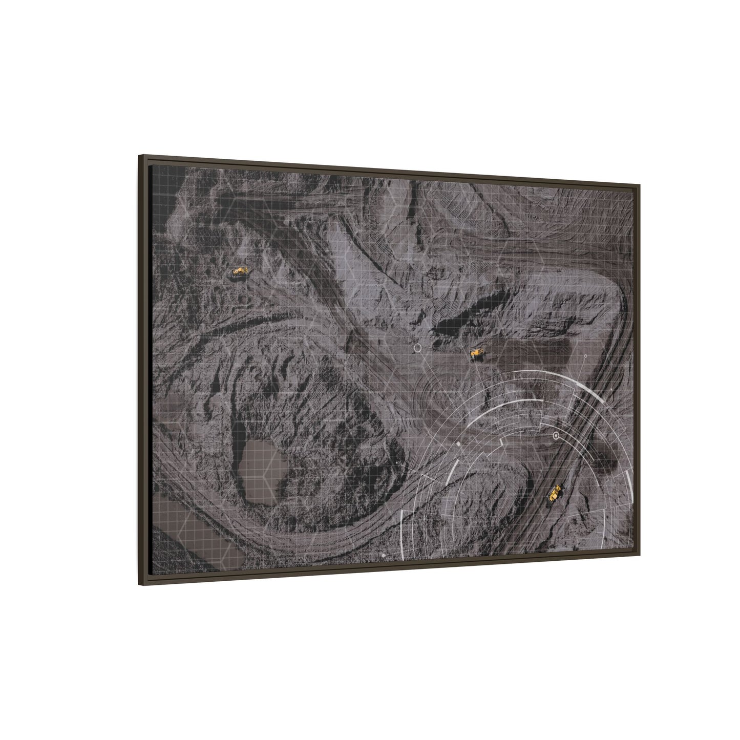 Drone Mining Construction Site - Photo Art Framed on Stretched Canvas