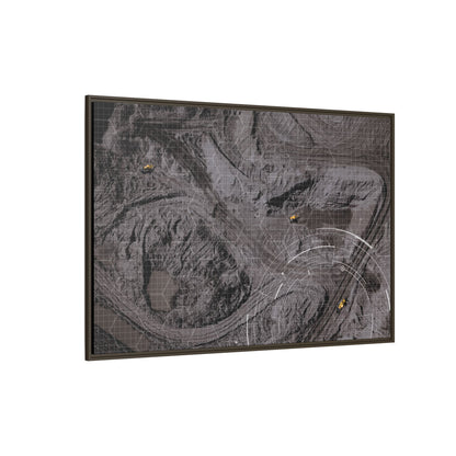 Drone Mining Construction Site - Photo Art Framed on Stretched Canvas