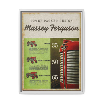 Vintage Massey Ferguson Tractor Advertisement Wall Art Print on Framed Canvas