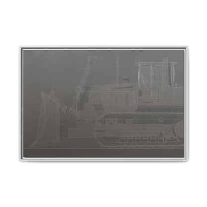 D2 Dozer Side View Technical Drawing | Framed Photo Wall Art on Canvas
