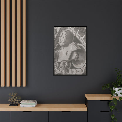 Epic D8 Dozer Triptych | Light Gray | Center Panel | Jondo | Matte Canvas Print (Framed)
