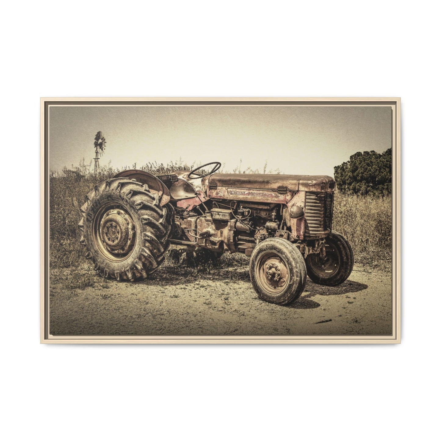 Vintage Massey Ferguson MF 35 - Framed Wall Art on Canvas
