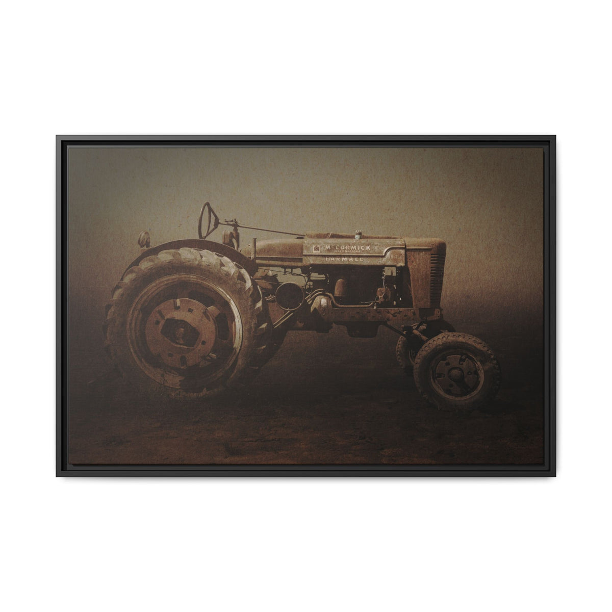 Weathered Vintage Farmall Tractor | Framed Wall Art on Stretched Canvas