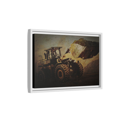 960K Dramatic Loader Action | Framed Wall Art on Stretched Canvas