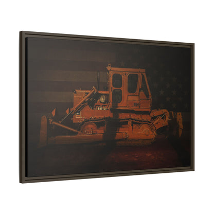Patriotic D8H Classic Dozer | Framed Wall Art on Stretched Canvas