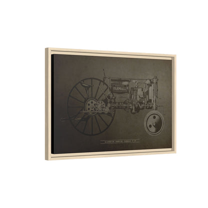 Vintage Farmall F-12 Mechanical Drawing | Framed Wall Art on Canvas