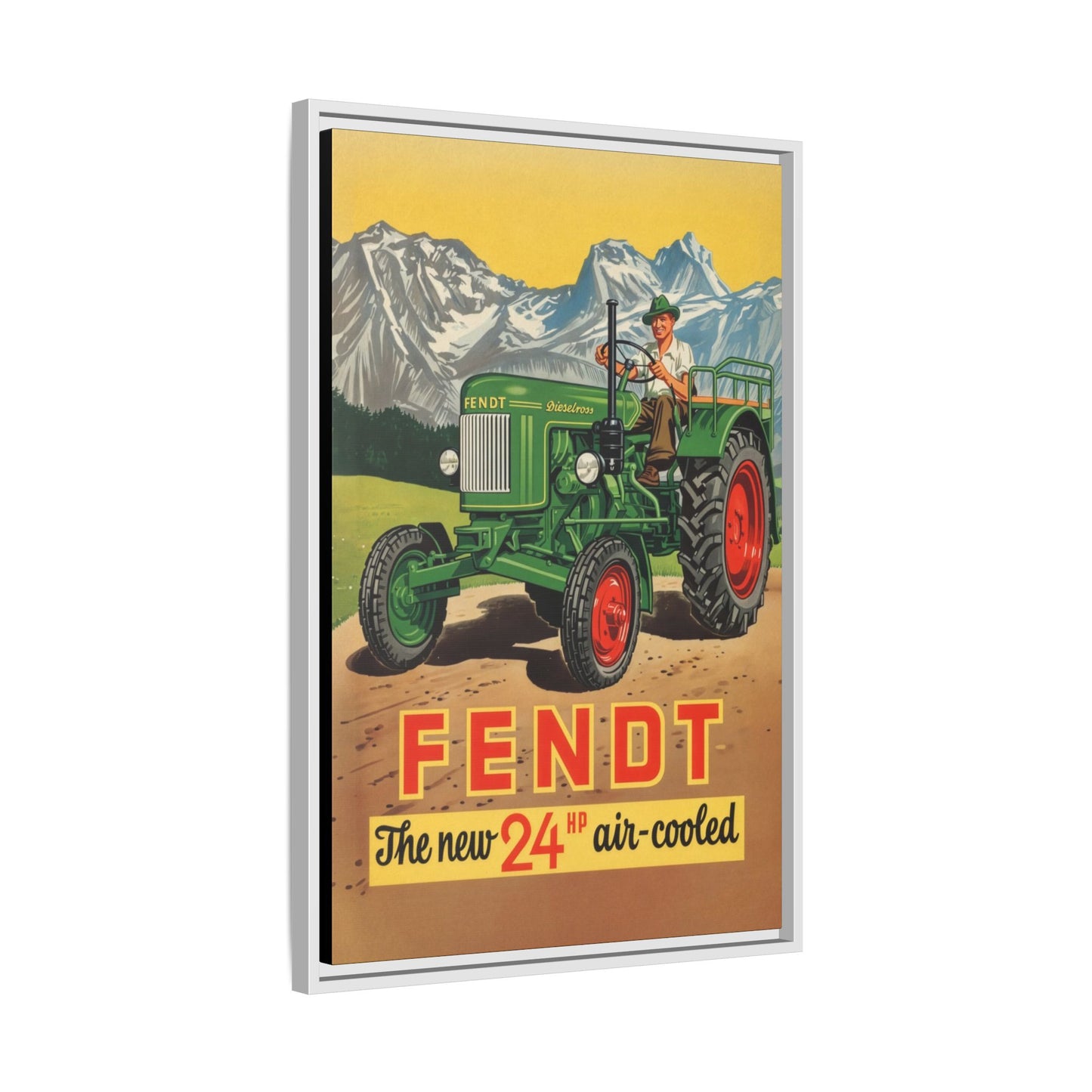 Vintage Fendt Air Cooled 24 Advertisement- Vintage Wall Art on Framed Canvas