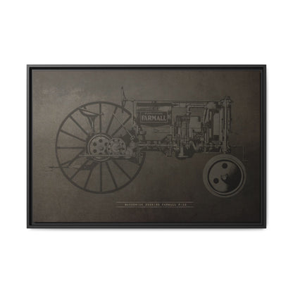 Vintage Farmall F-12 Mechanical Drawing | Framed Wall Art on Canvas