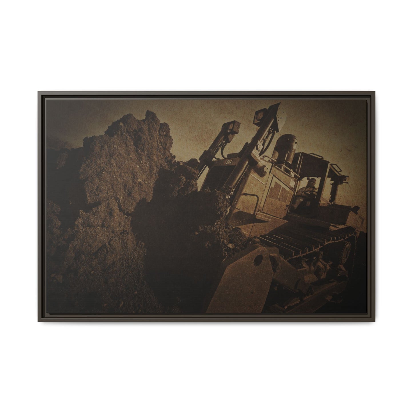 D8 Dozer Action| Framed Wall Art on Stretched Canvas
