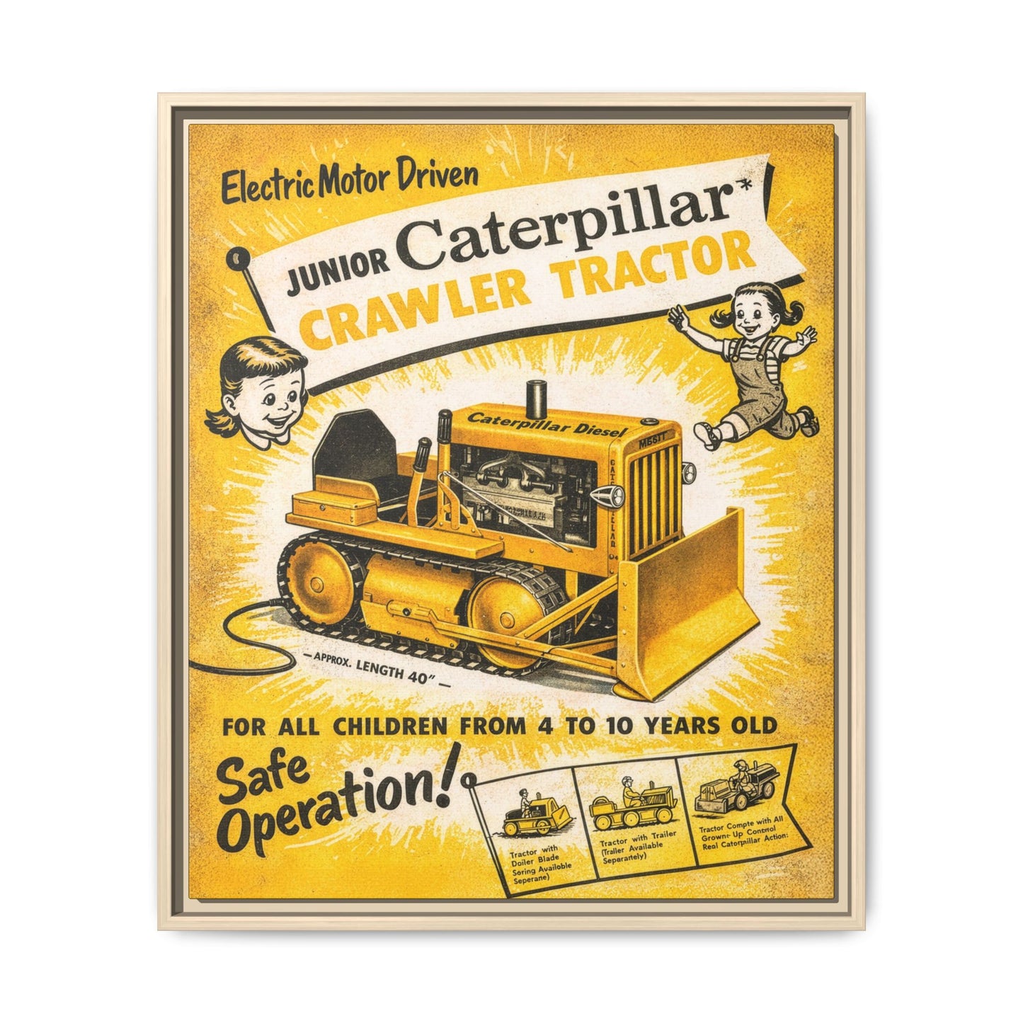 Junior Crawler Vintage Advertisement Art | Framed Wall Art on Canvas
