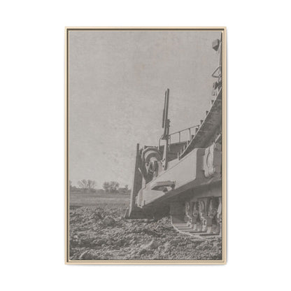 Epic D8 Dozer Triptych | Light Gray | Left Panel | Jondo | Matte Canvas Print (Framed)