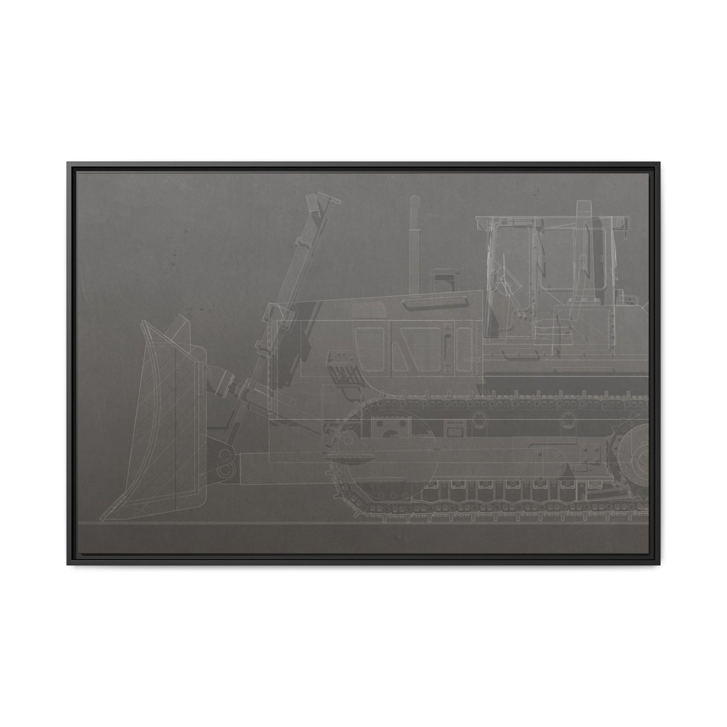 D2 Dozer Side View Technical Drawing | Framed Photo Wall Art on Canvas