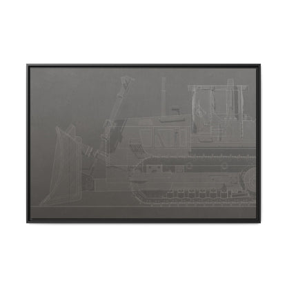 D2 Dozer Side View Technical Drawing | Framed Photo Wall Art on Canvas