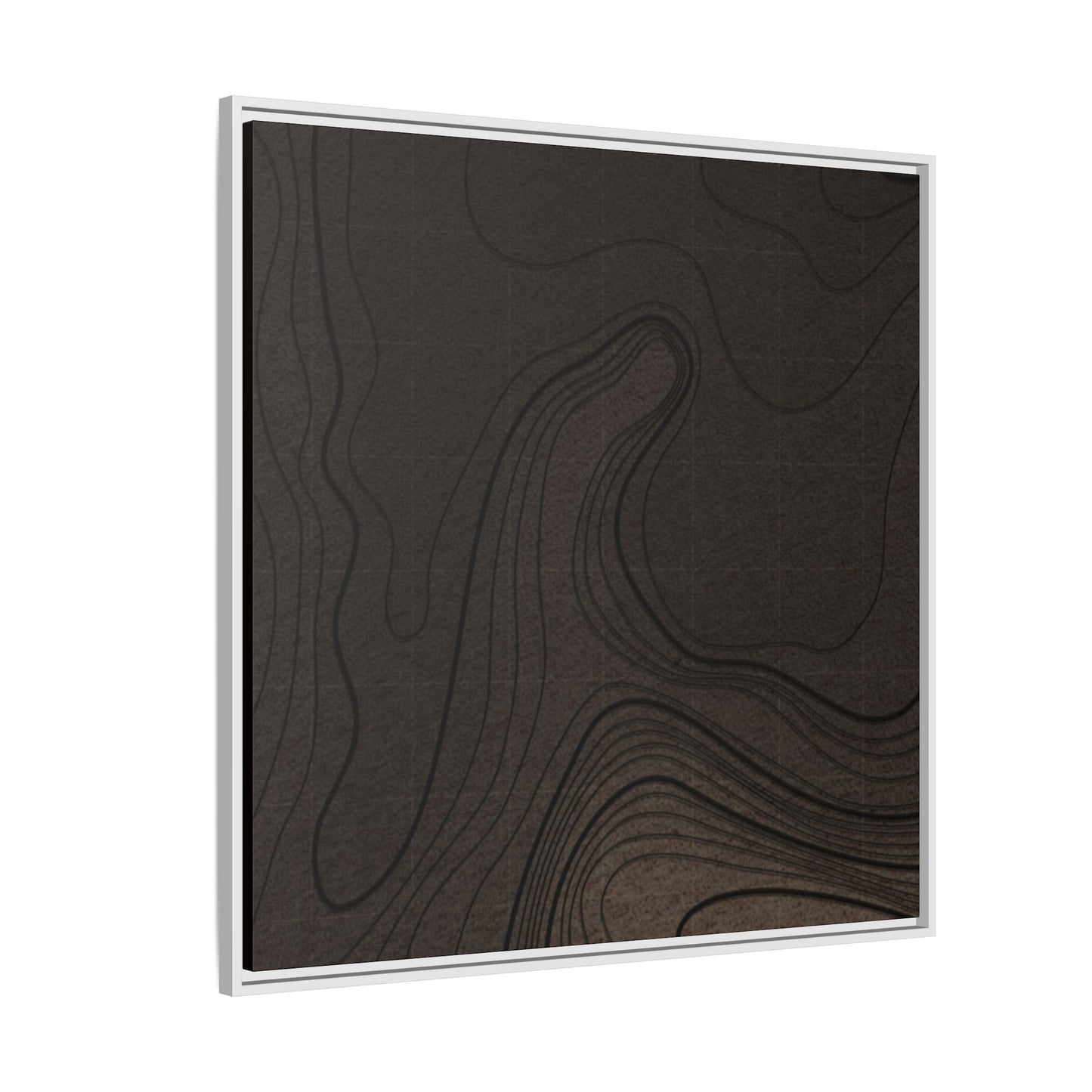 Abstract Topographic Tryptich - Left Panel - Matte Framed Canvas