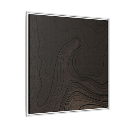 Abstract Topographic Tryptich - Left Panel - Matte Framed Canvas