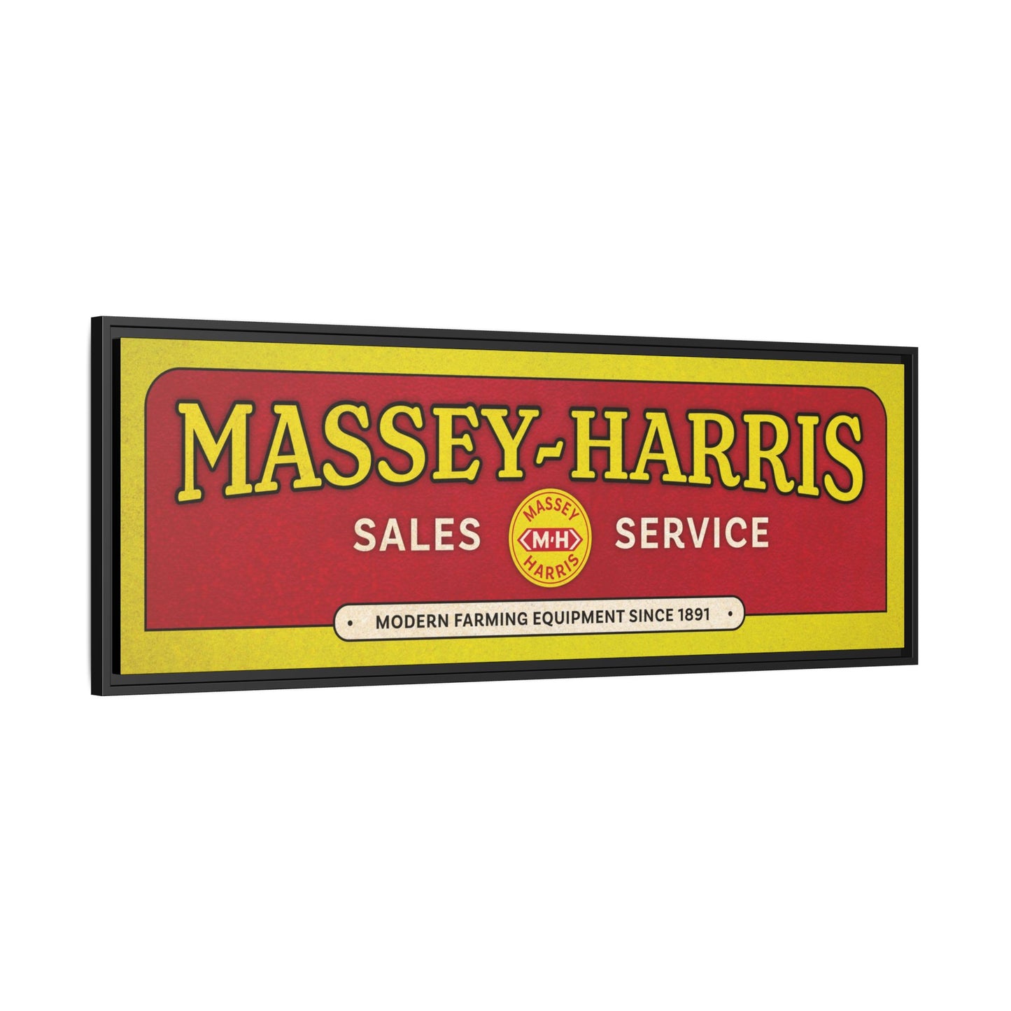 Vintage Massey Harris Dealership Sign | Framed Wall Art on Stretched Canvas
