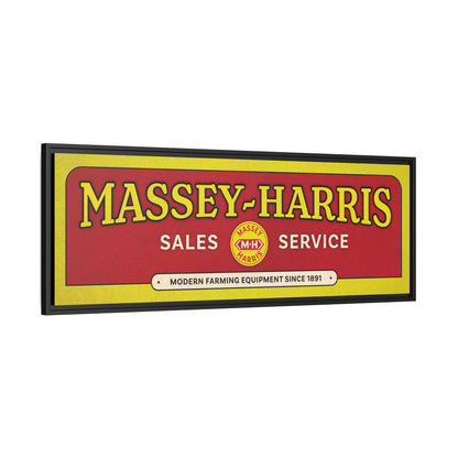 Vintage Massey Harris Dealership Sign | Framed Wall Art on Stretched Canvas