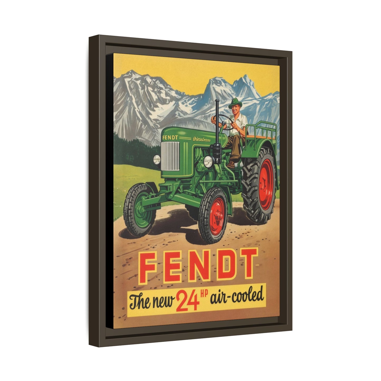 Vintage Fendt Air Cooled 24 Advertisement- Vintage Wall Art on Framed Canvas