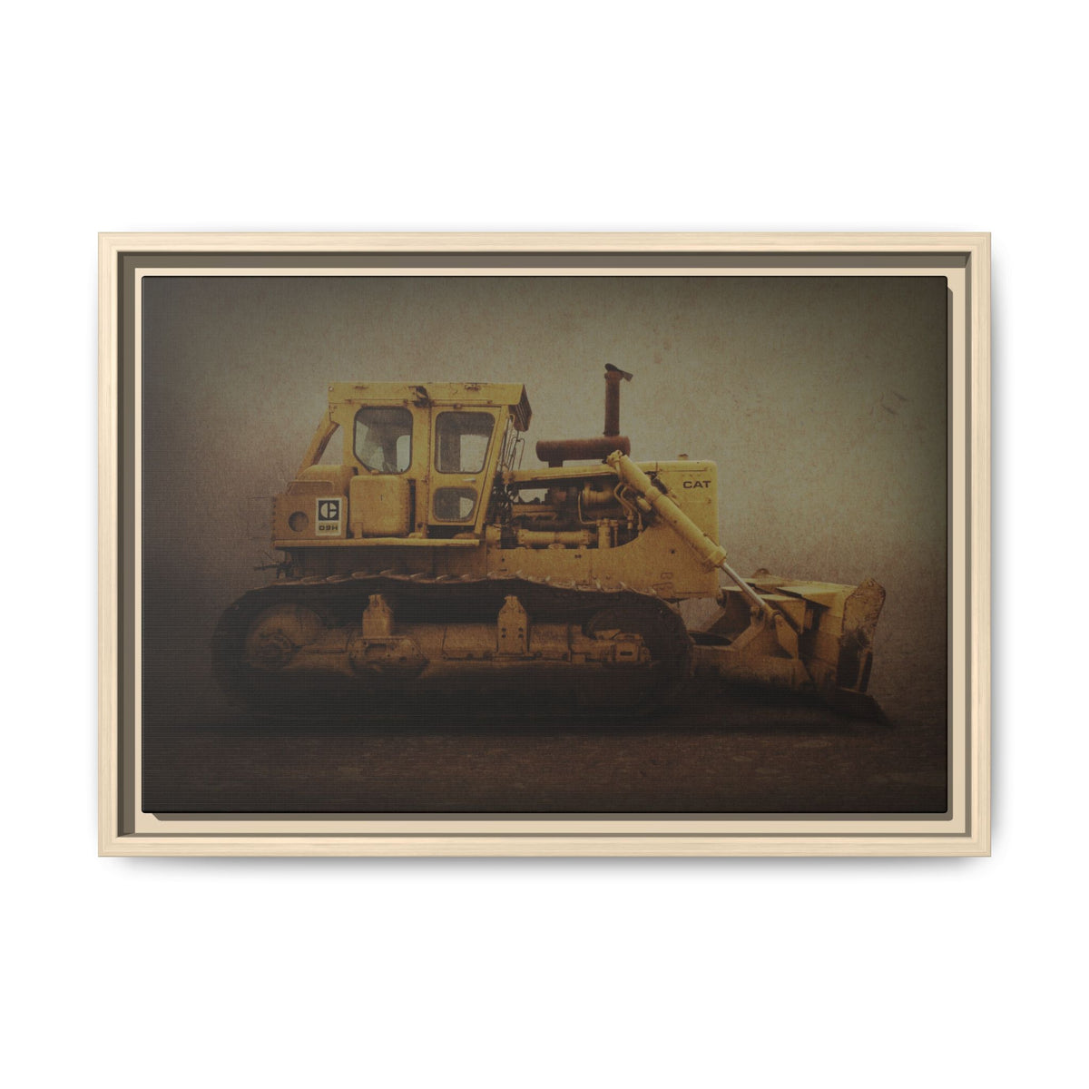Classic D9H Dozer Photo Wall Art on Framed Canvas | Industrial Artwork