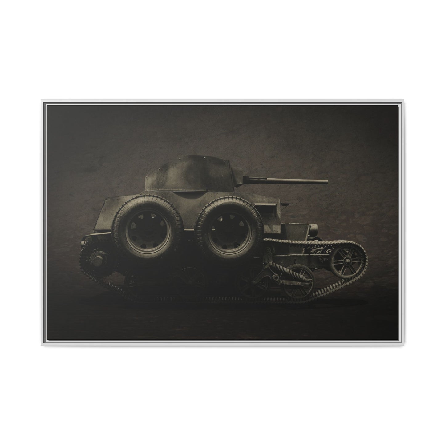 Vintage WWII  Schofield Tank Photo Art on Framed Canvas