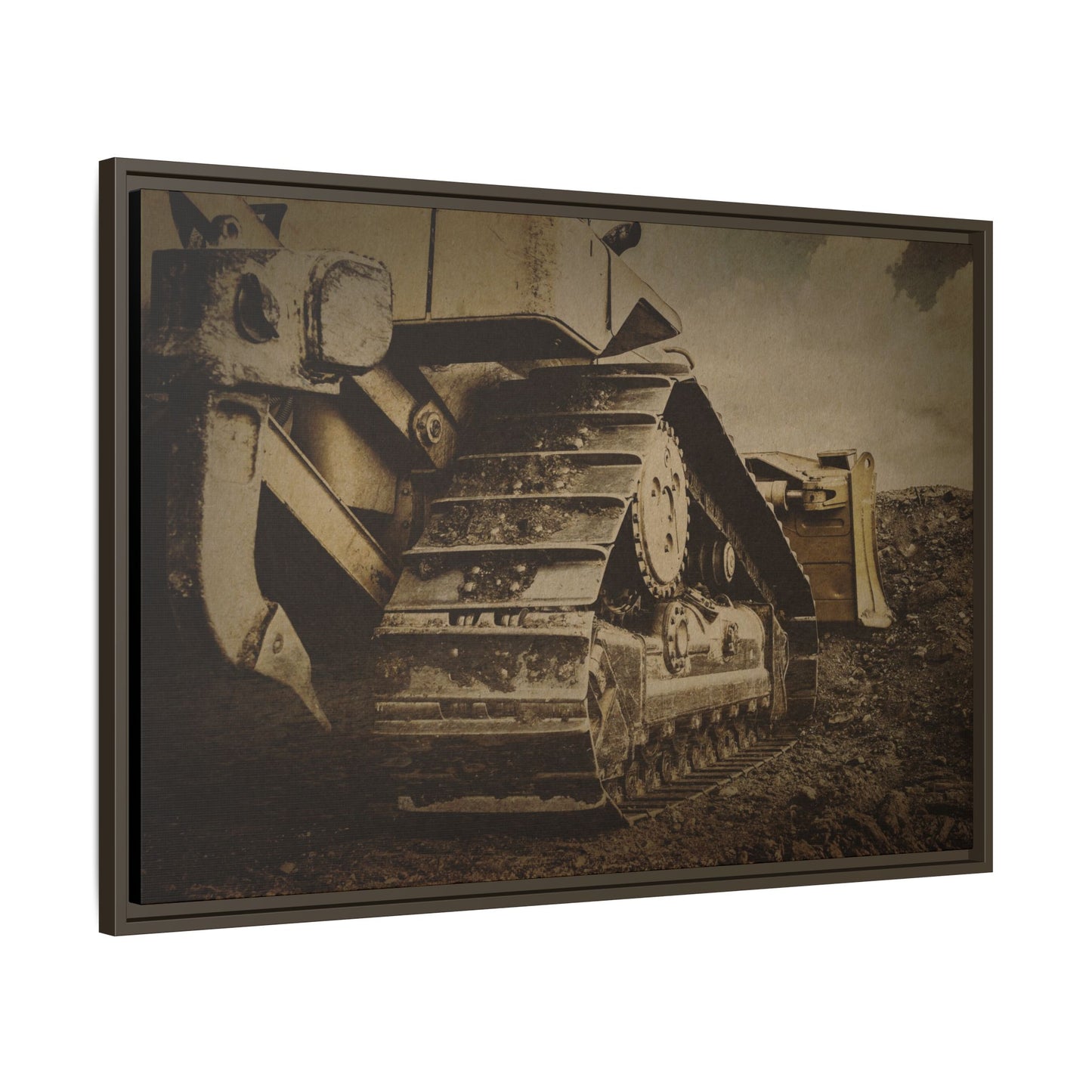 Rocky Dozer Horizon | Framed Wall Art on Stretched Canvas