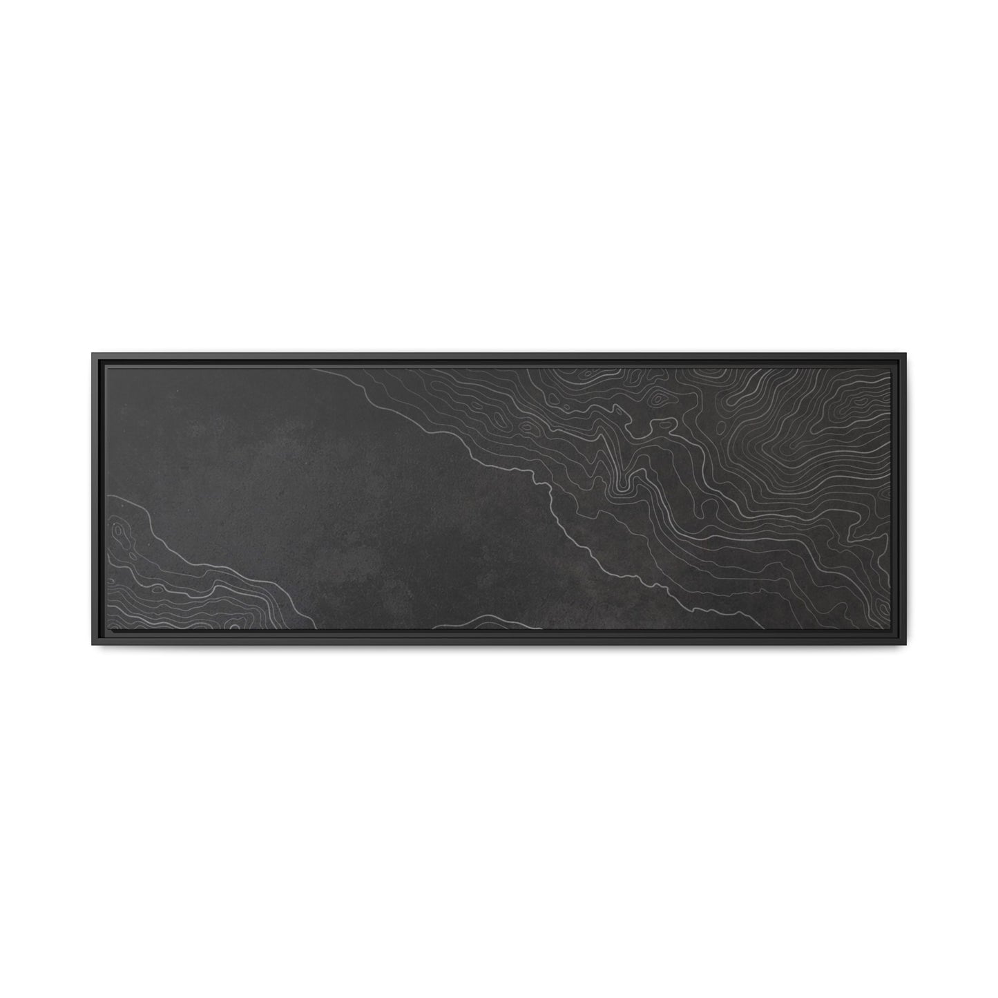 Minimalist Topographic Graphic Art - Framed Canvas