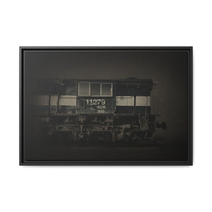 Vintage Diesel Locomotive Engine Matte Canvas Framed