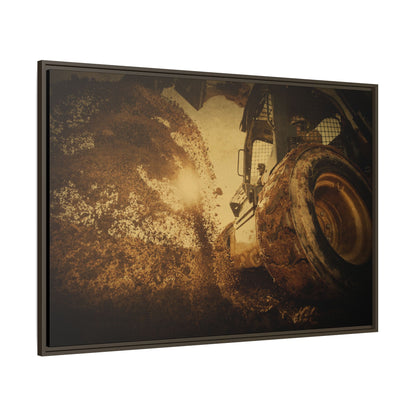 Boring Skid Steer Action | Framed Photo Wall Art on Canvas