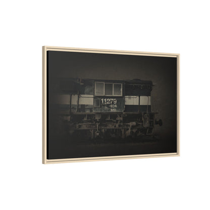 Vintage Diesel Locomotive Engine Matte Canvas Framed