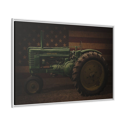 Patriotic John Deere Model G Tractor | Framed Wall Art on Stretched Canvas