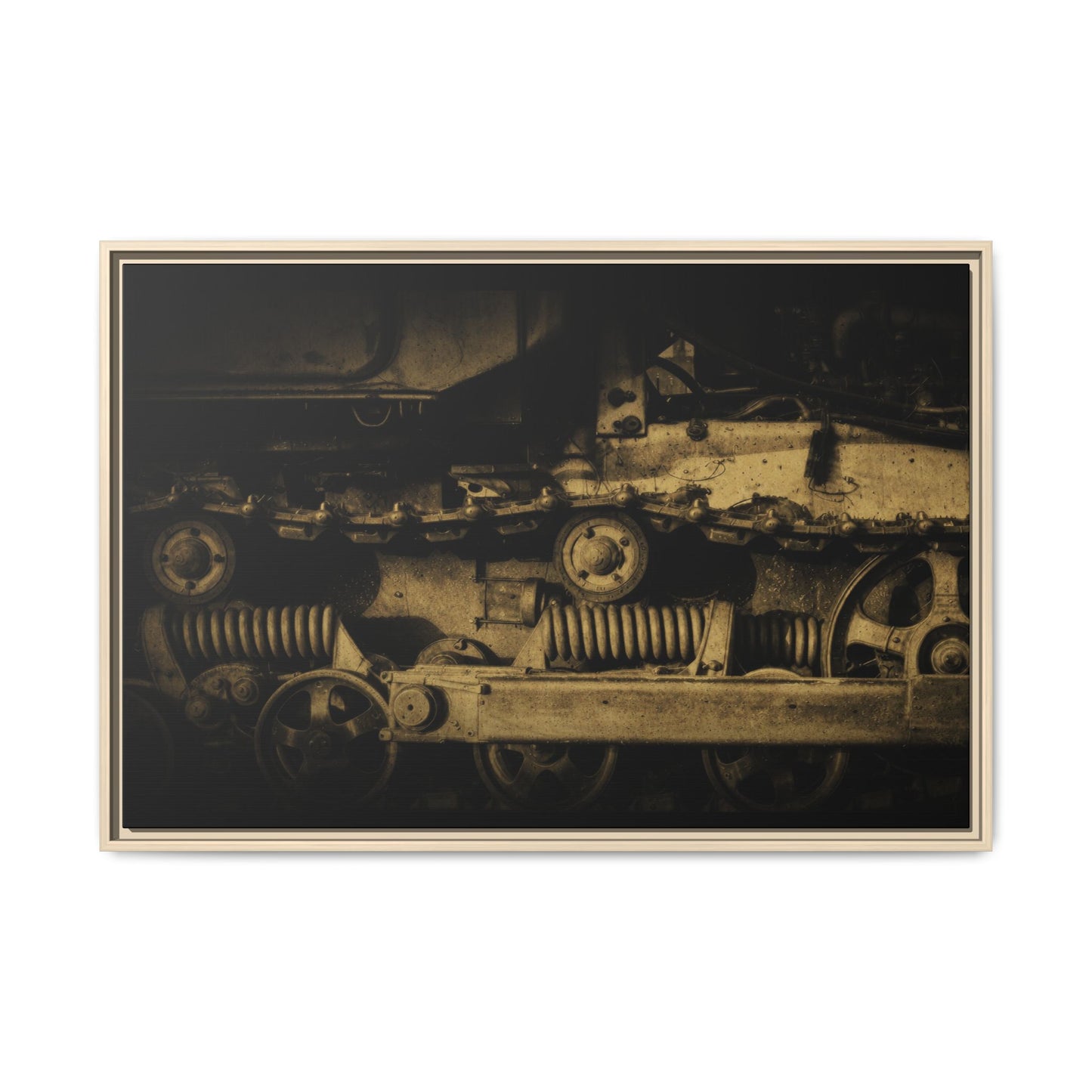 Dramatic Crawler Tracks | Framed Wall Art on Stretched Canvas