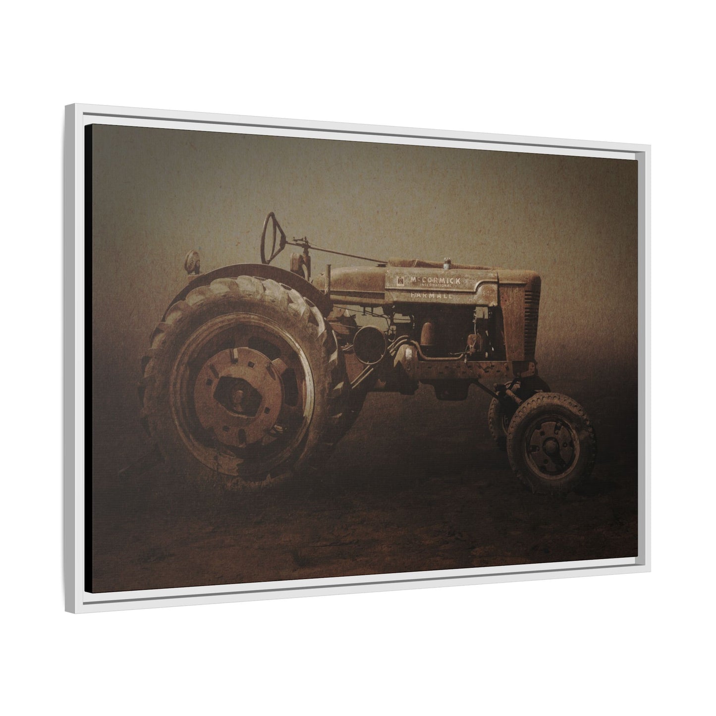 Weathered Vintage Farmall Tractor | Framed Wall Art on Stretched Canvas