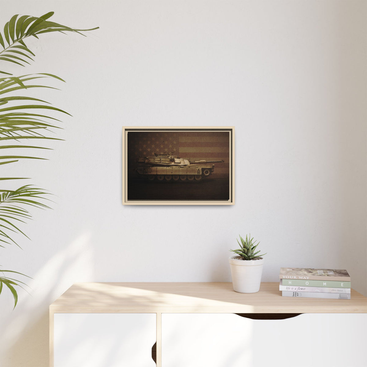 Patriotic Abrams M1 Tank | Framed Wall Art on Stretched Canvas