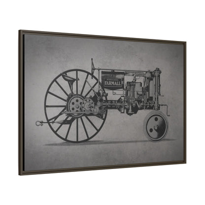 Vintage Farmall F-12 Mechanical Drawing | Light | Framed Wall Art on Canvas
