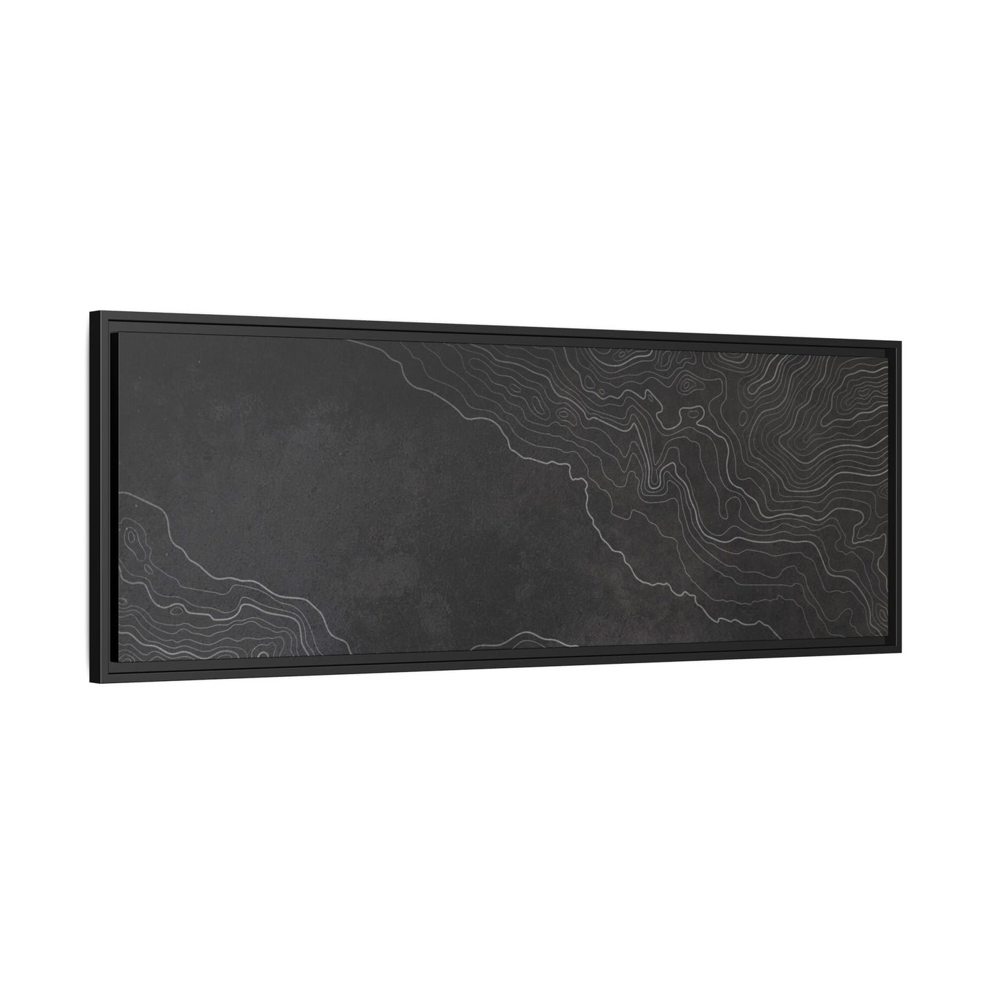 Minimalist Topographic Graphic Art - Framed Canvas