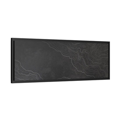 Minimalist Topographic Graphic Art - Framed Canvas