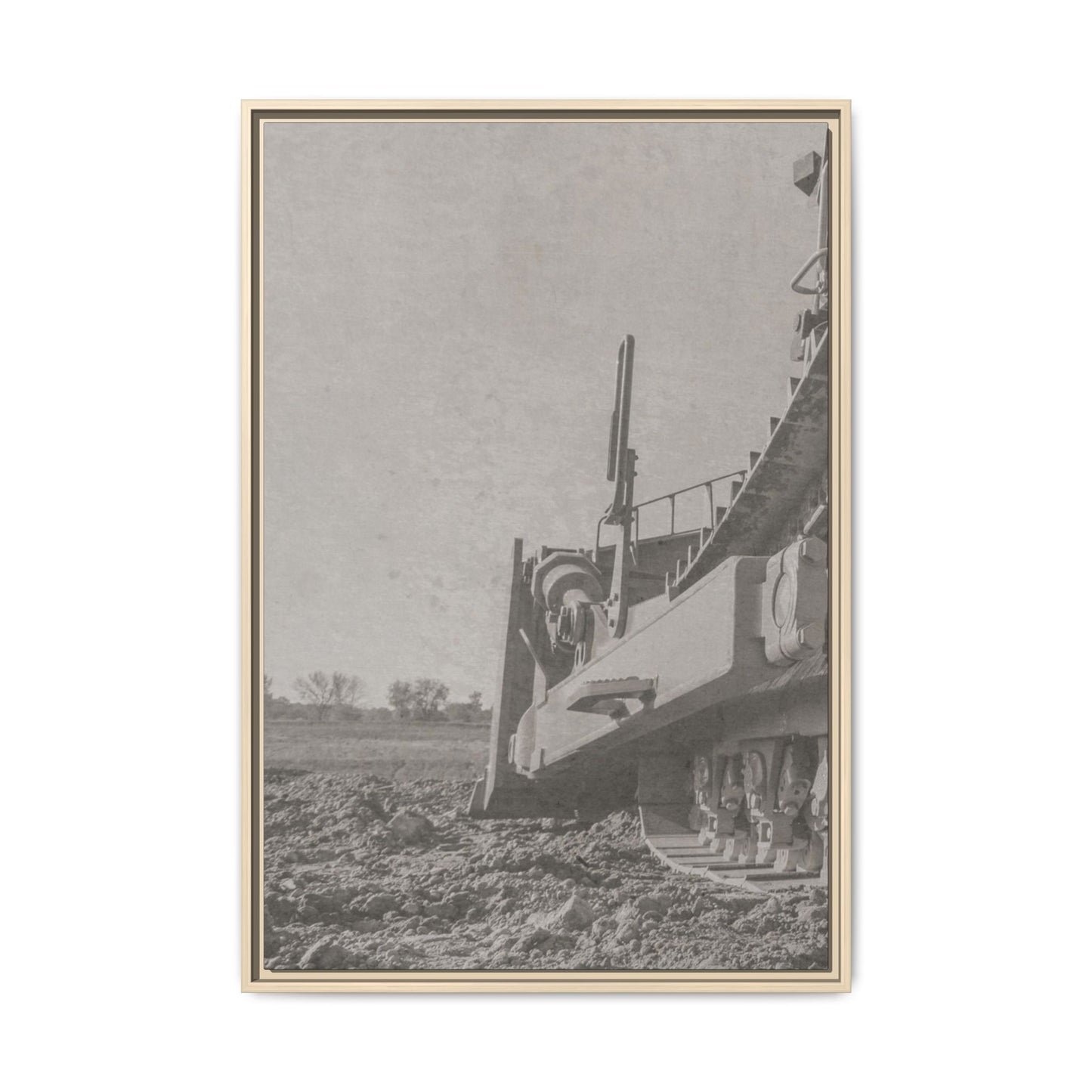 Epic D8 Dozer Triptych | Light Gray | Left Panel | Jondo | Matte Canvas Print (Framed)