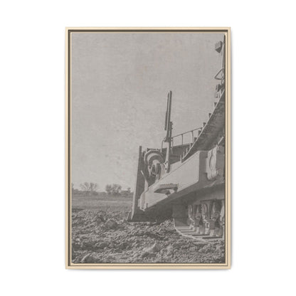 Epic D8 Dozer Triptych | Light Gray | Left Panel | Jondo | Matte Canvas Print (Framed)
