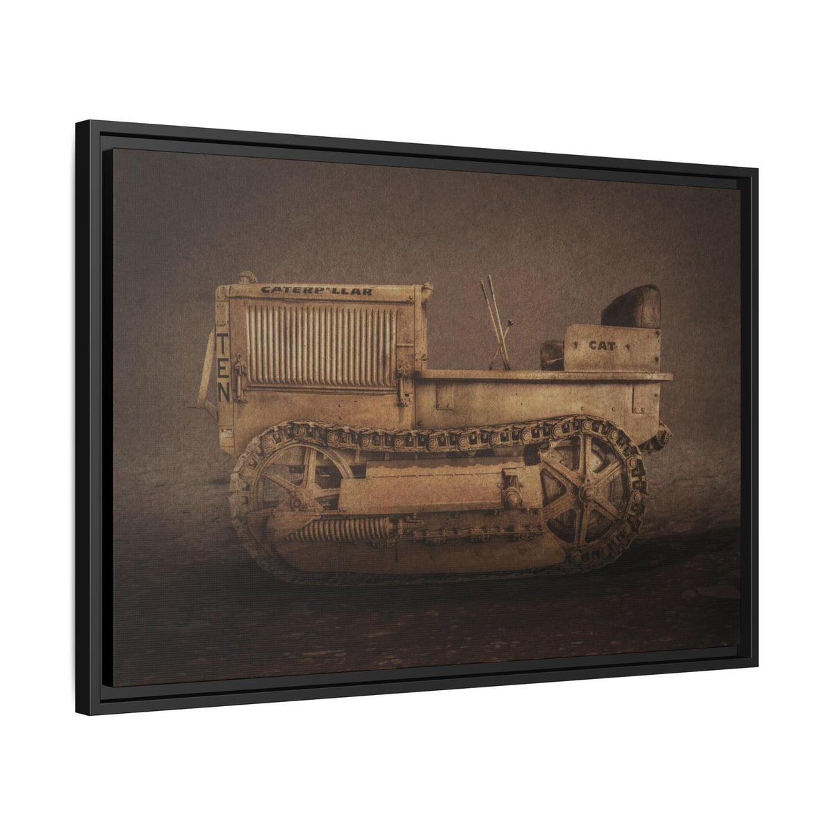 Vintage CAT 10 'TEN' Crawler | Framed Wall Art on Stretched Canvas
