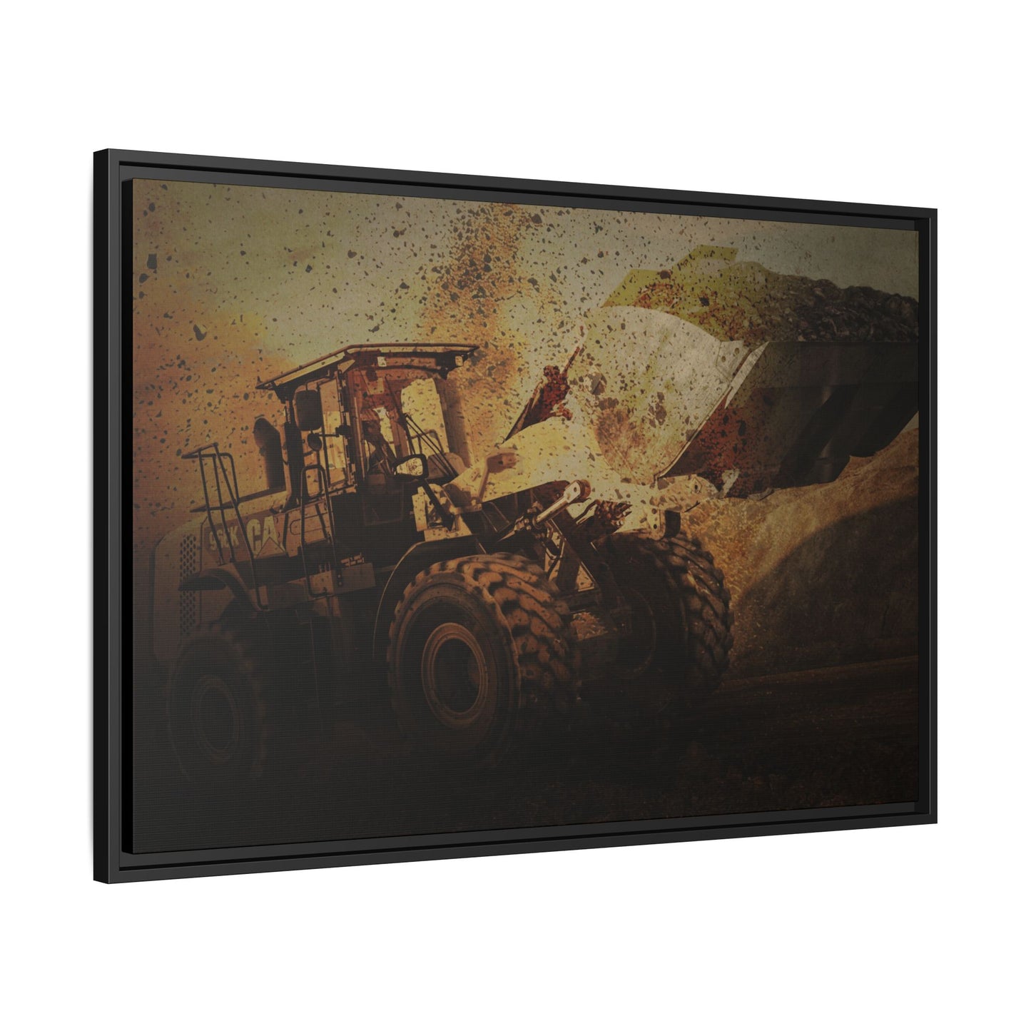 960K Dramatic Loader Action | Framed Wall Art on Stretched Canvas