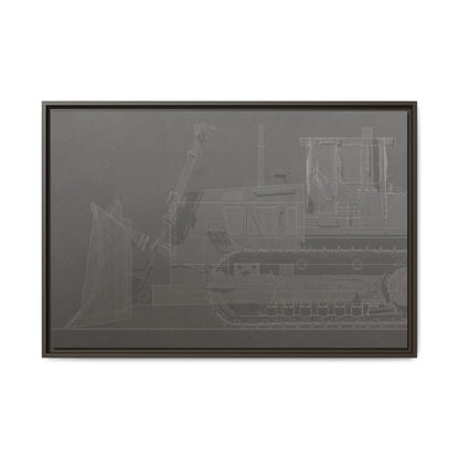 D2 Dozer Side View Technical Drawing | Framed Photo Wall Art on Canvas