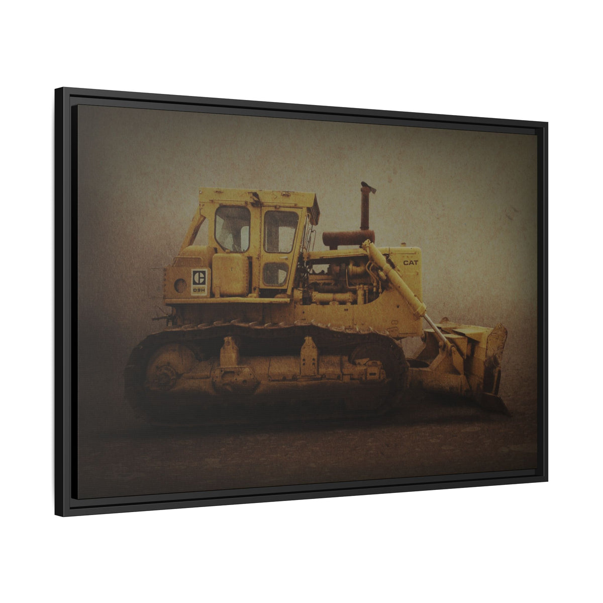 Classic D9H Dozer Photo Wall Art on Framed Canvas | Industrial Artwork