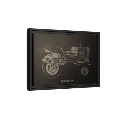 Vintage Massey Harris Pony Cutaway Drawing | Framed Wall Art on Stretched Canvas | Industrial Artwork