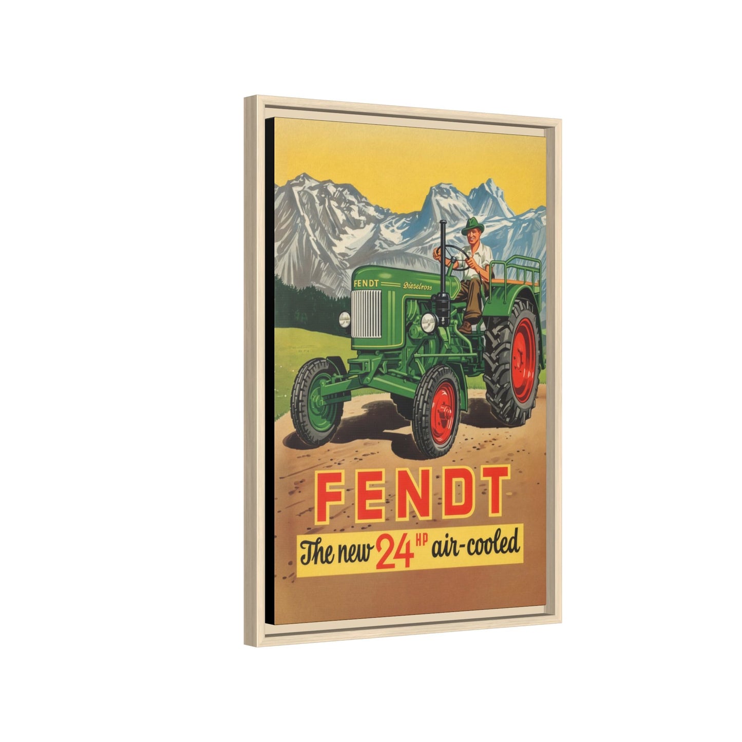 Vintage Fendt Air Cooled 24 Advertisement- Vintage Wall Art on Framed Canvas