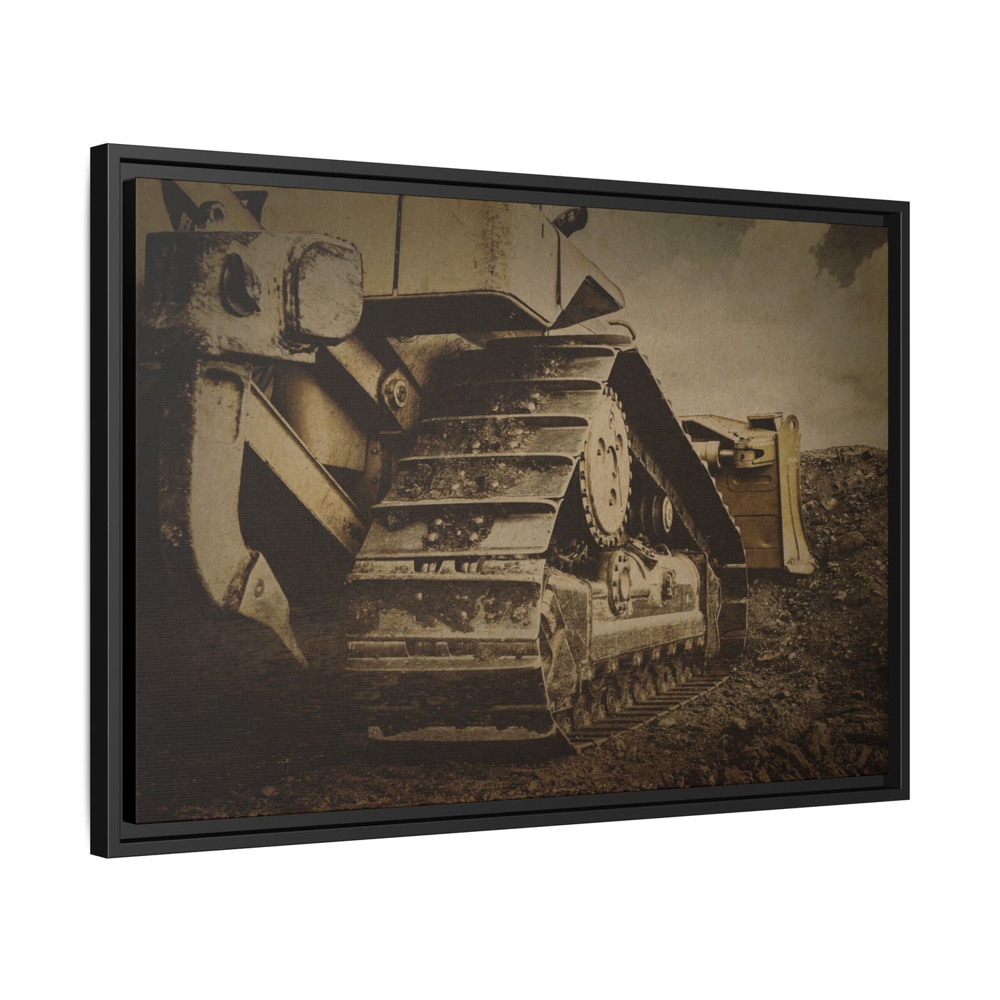 Rocky Dozer Horizon | Framed Wall Art on Stretched Canvas