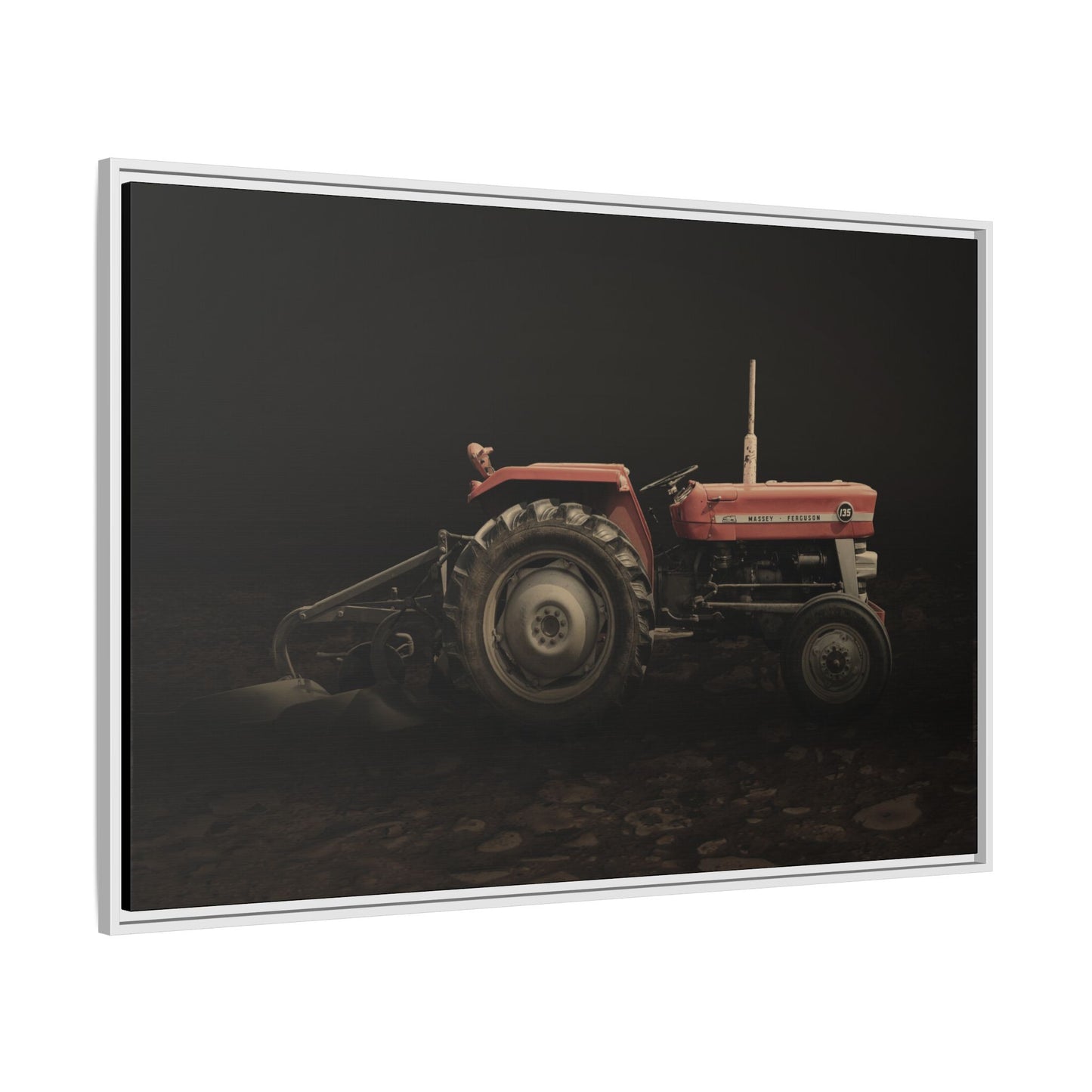 Vintage Massey 135 with Plow Photo Wall Art on Canvas