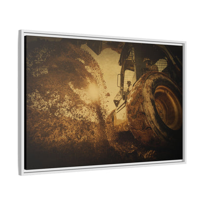 Boring Skid Steer Action | Framed Photo Wall Art on Canvas
